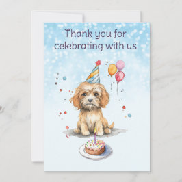 Cute Puppy med Party Hat Birthday Tack Kort