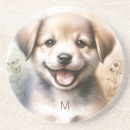 Cute Puppy Monogram Underlägg