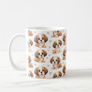 Cute Puppy Mönster Kaffemugg