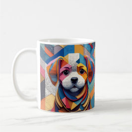 Cute puppy mosaic kaffemugg