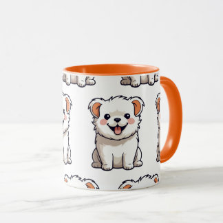 Cute Puppy Mug – Seamless Dog Pattern Mugg