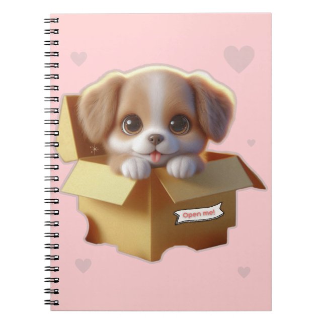 Cute Puppy Notebook | Kawaii Dog Journal Anteckningsbok (Framsidan)