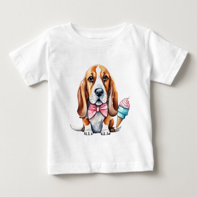 Cute puppy och frukter t shirt (Framsida)