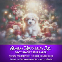 Cute Puppy och Julgran Helgdag Decoupage