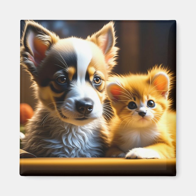 Cute Puppy och Kitten Magnet (Framsidan)