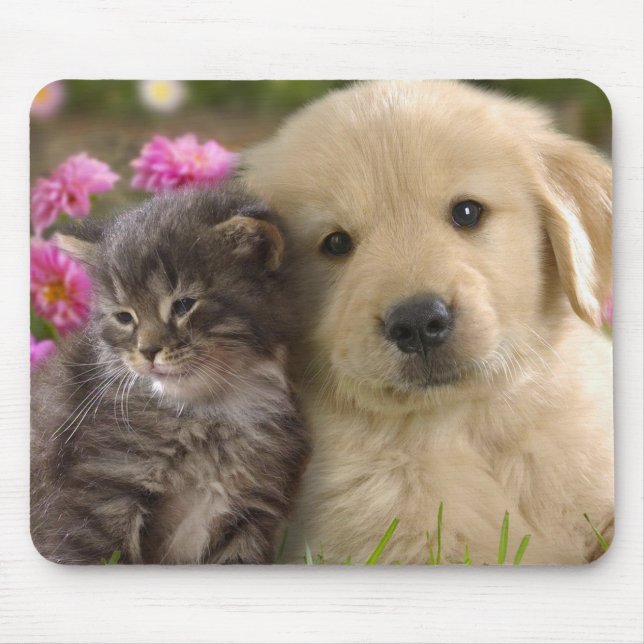 Cute Puppy och Kitten Musmatta (Framsidan)