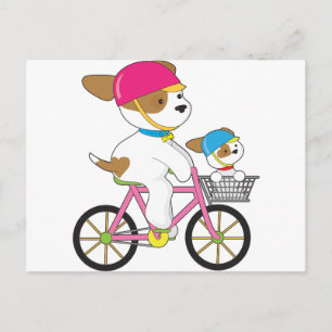 Cute Puppy på Bike Vykort