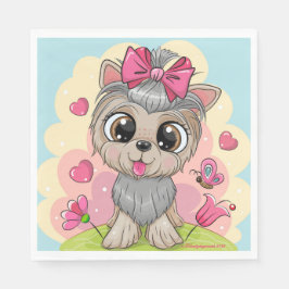 Cute Puppy Party Napkins - set av 50 - Gåvor Pappersservett