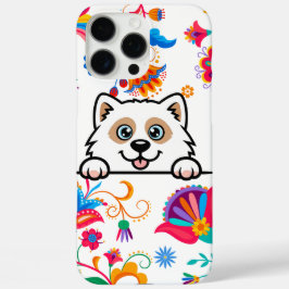 Cute Puppy Peeking Blommigt Phone Case - Hund älsk