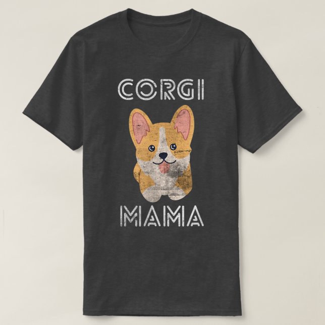 Cute Puppy Pembroke Welsh Corgi Mamma Coola Corgis T Shirt (Design framsida)