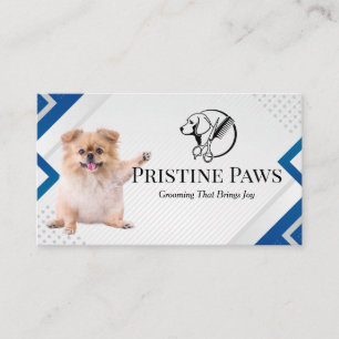 Cute Puppy Pet Groomers Logotyp Visitkort