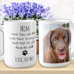 Cute Puppy Pet Photo Personlig Hund Mamma Kaffemugg<br><div class="desc">Överraska Hund i Mors dag eller för hennes födelsedag eller tillfälle med denna söta hund mugg. "Mamma ... Jag kärlek, hur vi inte ens behöver säga högt att jag är ditt favoritbarn... "Gör en perfekt från hund! Anpassa med foto från hundar och namn. COPYRIGHT © 2020 Judy Burrows, Black Hund...</div>