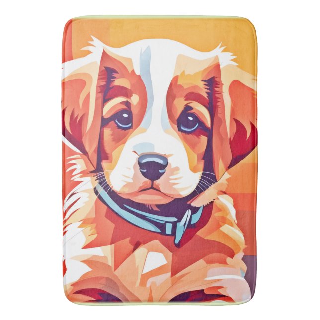 Cute Puppy Pop Art Badrumsmatta (Framsidan (Vertikal))