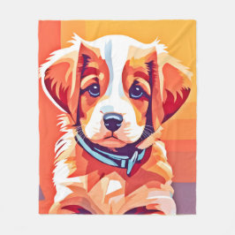 Cute Puppy Pop Art Fleecefilt