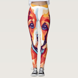 Cute Puppy Pop Art Leggings