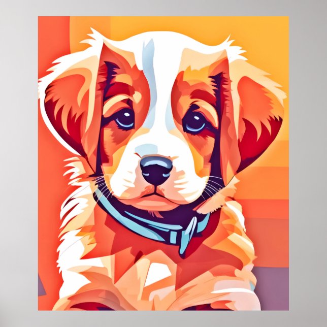 Cute Puppy Pop Art Poster (Framsidan)