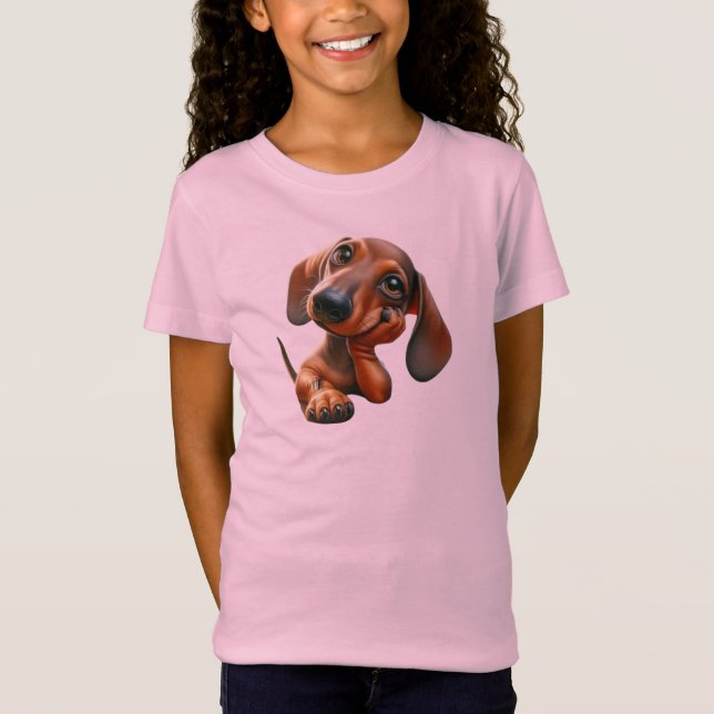 cute puppy print very cuddly t shirt (Framsida)