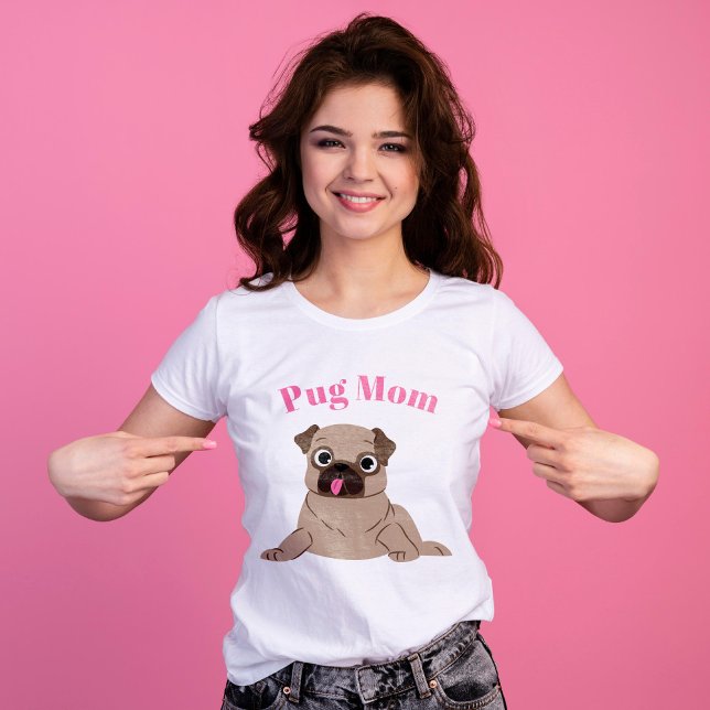 Cute Puppy "Pug Mamma" T Shirt (Skapare uppladdad)
