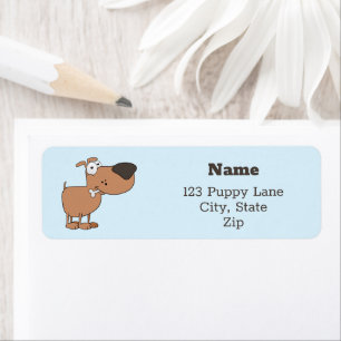 Cute Puppy Returadress Etikett