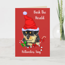 Cute Puppy Rottweiler Jul Helgkort