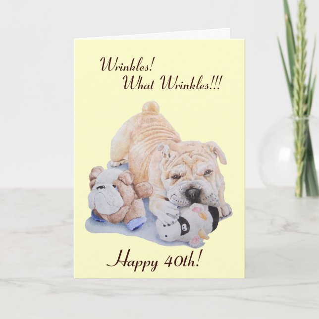 Cute puppy shar pei-hund och teddy lustig 40:e kort (Framsida)