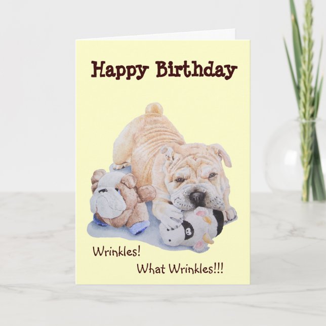 Cute puppy shar pei-hund och tonårsmaglig lustig f kort (Framsida)