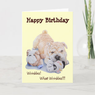 Cute puppy shar pei-hund och tonårsmaglig lustig f kort