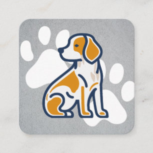 Cute Puppy Sitta Doggy Tassar Fyrkantigt Visitkort