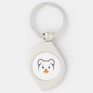 Cute Puppy Swirl Silverfärgad Nyckelring