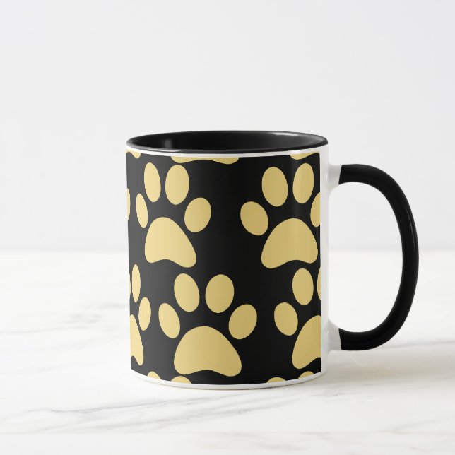 Cute Puppy Tass avtryck Tan Black Mugg (Höger)