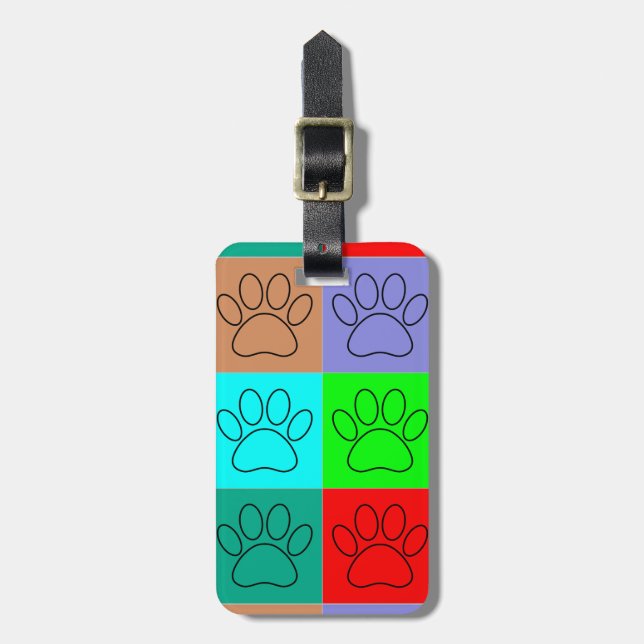 Cute Puppy Tass in Squarage Luggage Tag Bagagebricka (Vertikal Framsida)