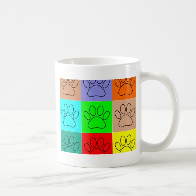 Cute Puppy Tass på kvadrater Kaffemugg (Höger)