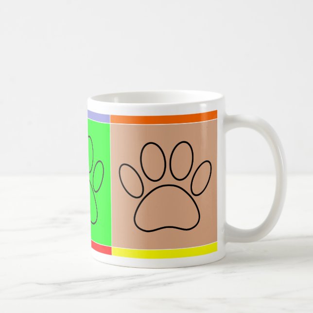 Cute Puppy Tass på kvadrater Kaffemugg (Höger)