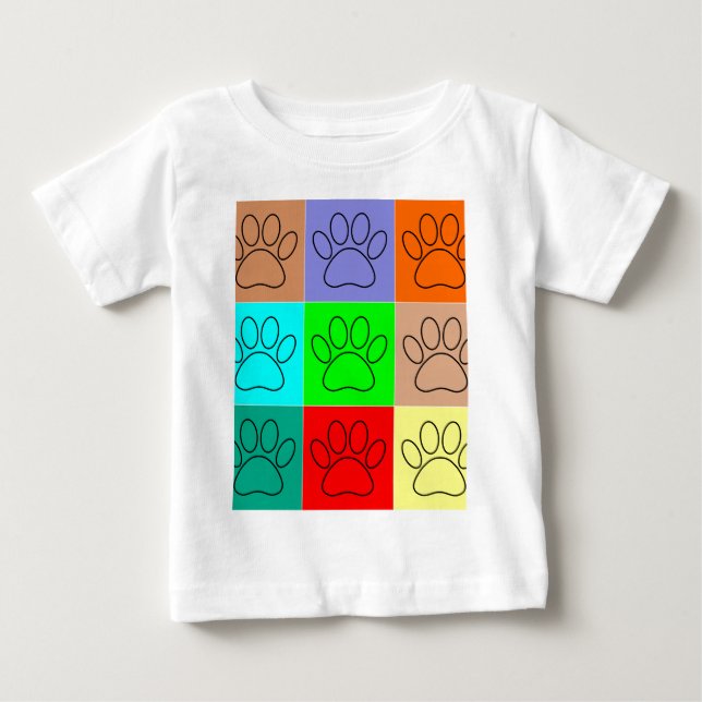 Cute Puppy Tass på kvadrater T-shirt (Framsida)