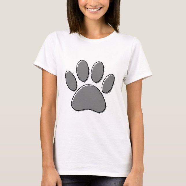 Cute Puppy Tass Teckning T Shirt (Framsida)