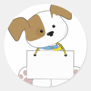 Cute Puppy-tecken Runt Klistermärke