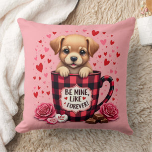 Cute Puppy Valentine Buffalo Play Aesthetic Kudde