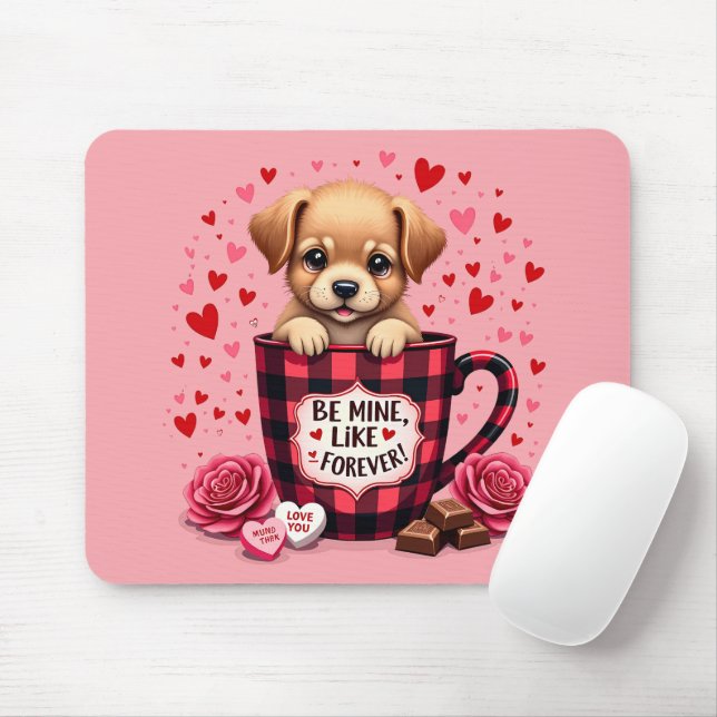 Cute Puppy Valentine Buffalo Play Aesthetic Mugg Musmatta (Med mus)