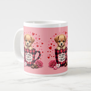 Cute Puppy Valentine Buffalo Play Jumbo Mugg