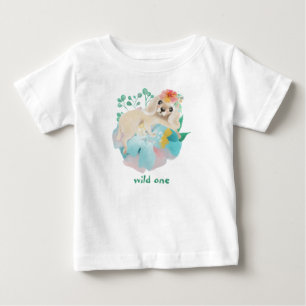 Cute Puppy Vild 1 Flicka första födelsedag T Shirt