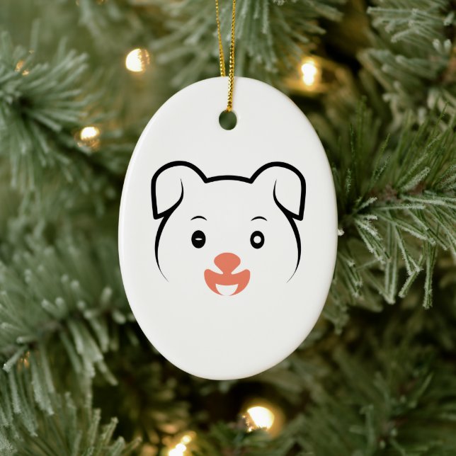 Cute Puppy Wink Julgransprydnad Keramik (Träd)