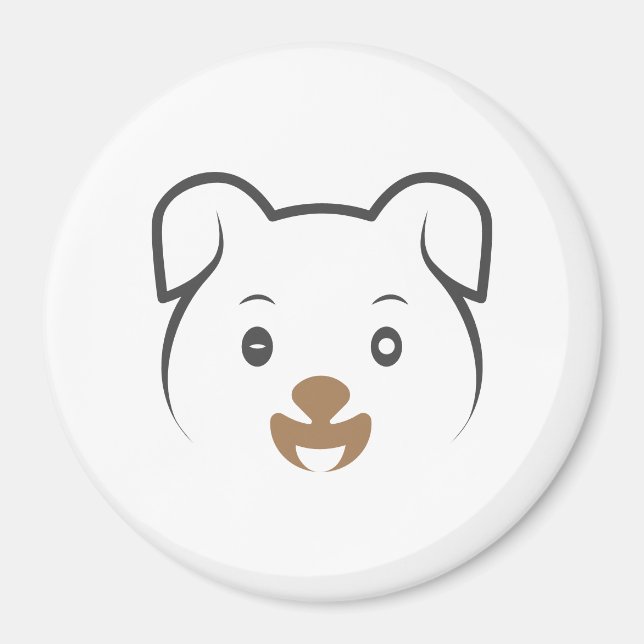 Cute Puppy Wink Magnet (Framsidan)