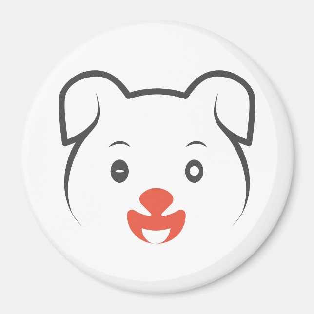 Cute Puppy Wink Magnet (Framsidan)