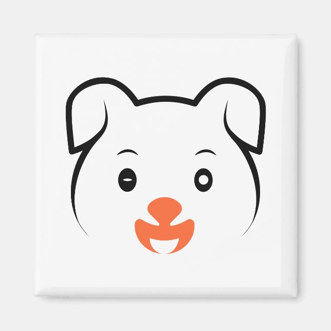 Cute Puppy Wink Magnet (Framsidan)