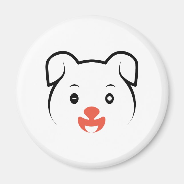 Cute Puppy Wink Magnet (Framsidan)