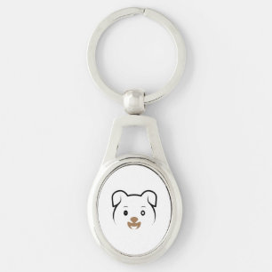 Cute Puppy Wink Ovalt Silverfärgad Nyckelring