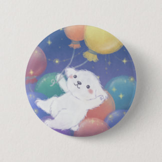 Cute Puppy with Balloons & Stars Knapp