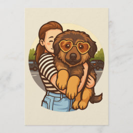 Cute Puppy with Heart Sunglasses  Inbjudningar