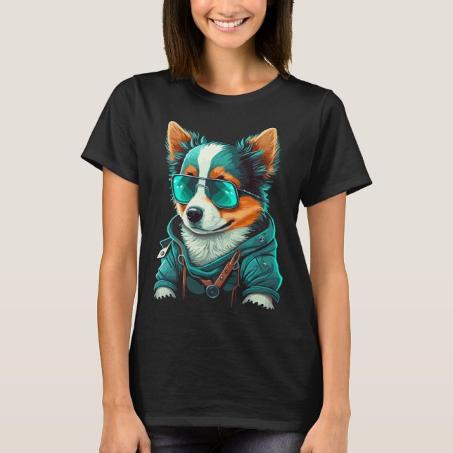 Cute Puppy With Sunglasses  1 T Shirt (Framsida)