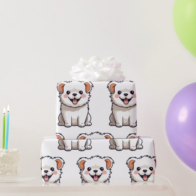 Cute Puppy Wrapping Paper – Seamless Dog Pattern Presentpapper (Festgåvor)